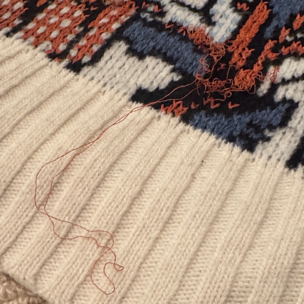 Anthropologie Floral Knit Sweater - Blue, Orange, Cream - Picture 10 of 12